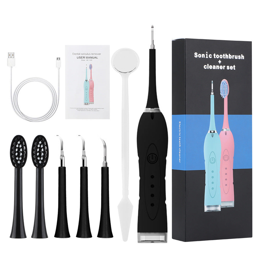 Seven-In-One Tooth Cleaner 4-Speed Electric Toothbrush Tartar Cleaning USB Household Tooth Cleaning Kit Tooth Cleaner