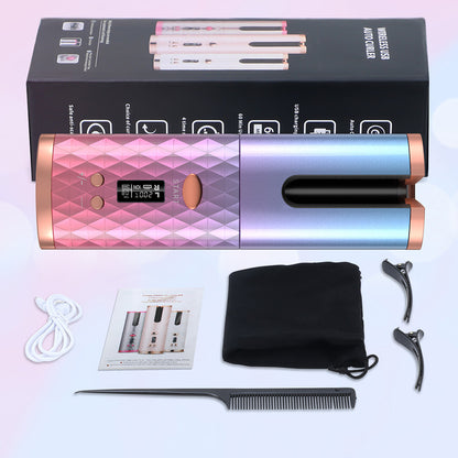 New Portable USB Charging Models Automatic Curling Iron Intelligent LCD Home Mini Lazy Hair Curler