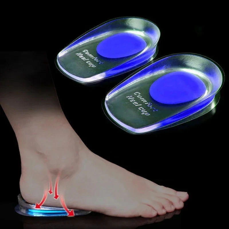 1pair Soft Silicone Gel Lnsoles Men Women TransparentRelieve Foot Pain Heel Lnsoles Foot Massager CareShoe Pad Foot Care Tool