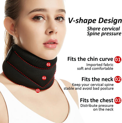 Three layer sponge neck support, breathable, high elasticity, anti bowing, forward leaning, cervical neck decompression, office neck cover