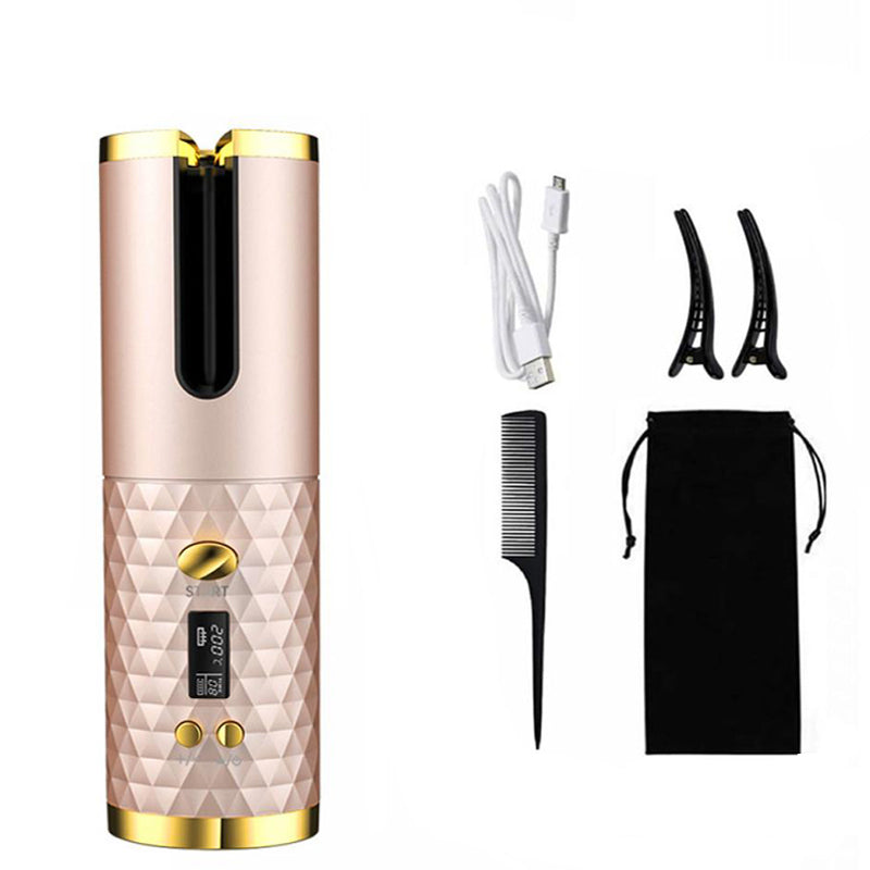 New Portable USB Charging Models Automatic Curling Iron Intelligent LCD Home Mini Lazy Hair Curler