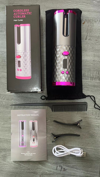 New Portable USB Charging Models Automatic Curling Iron Intelligent LCD Home Mini Lazy Hair Curler